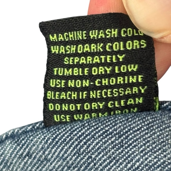 EUC Jewel House RARE Distressed Men’s Diamond Jean Jacket with patches Sz 2X - Picture 9 of 12